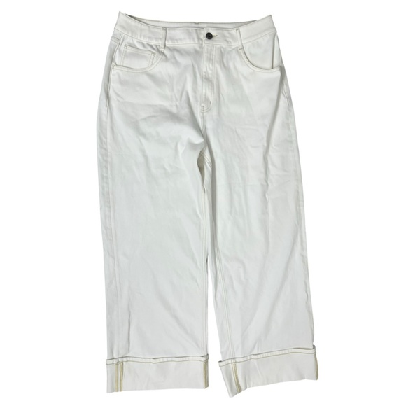 HALARA Flex High Waisted Pockets Rolled Hem Wide Leg Jeans - Picture 1 of 14